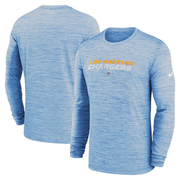 Los Angeles Chargers Blue Sideline Team Velocity Performance Long Sleeve T-Shirt